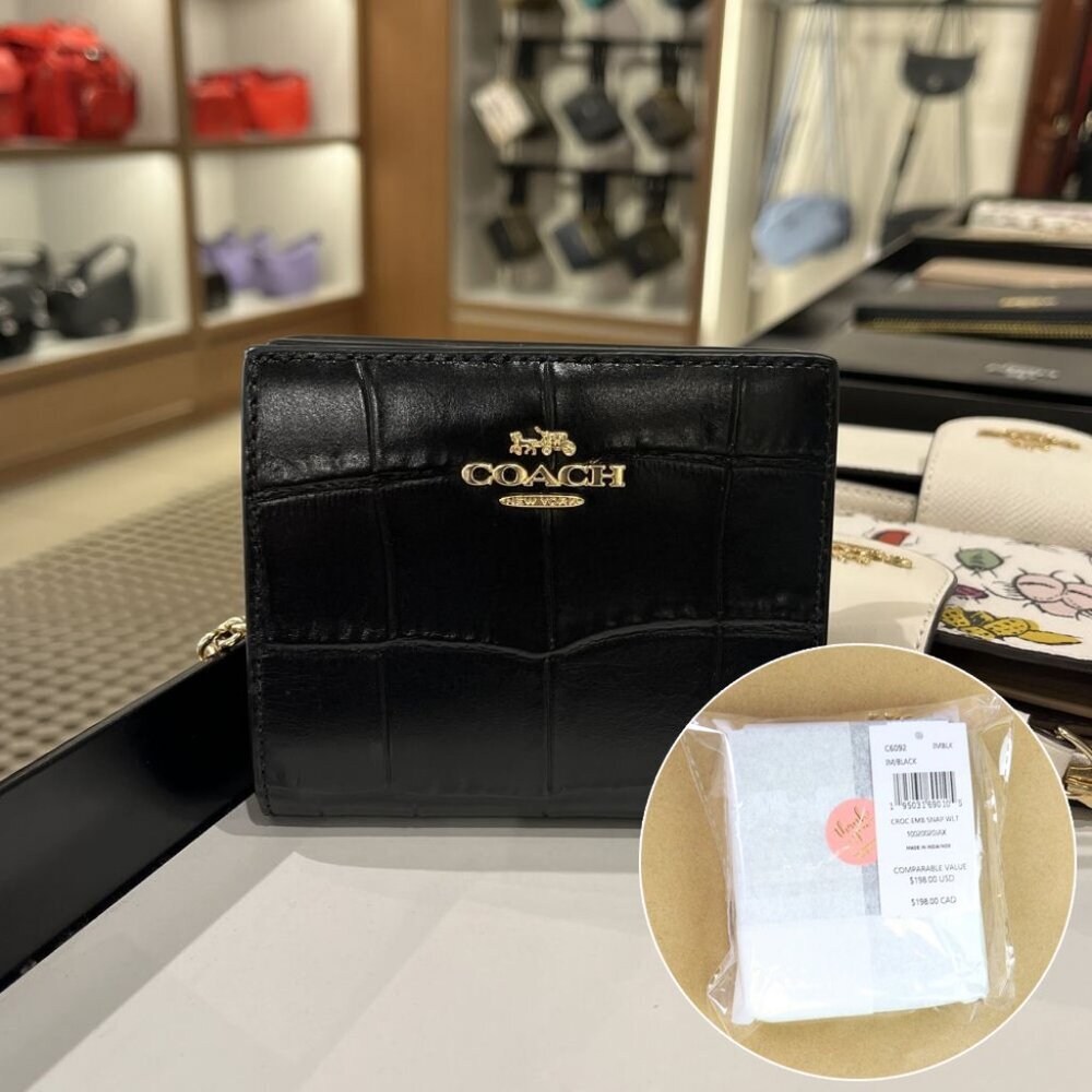 NWT COACH SNAP WALLET C6092 IMBLK